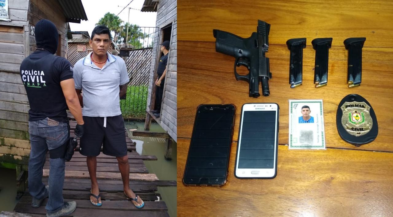 POLÍCIA CIVIL PRENDE EX-INTERNO DO IAPEN COM UMA PISTOLA E 45 MUNIÇÕES EM MACAPÁ 